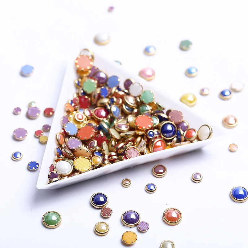 100 штук упак. много цветов полукруглый жемчуг 3D украшение для ногтей Стразы