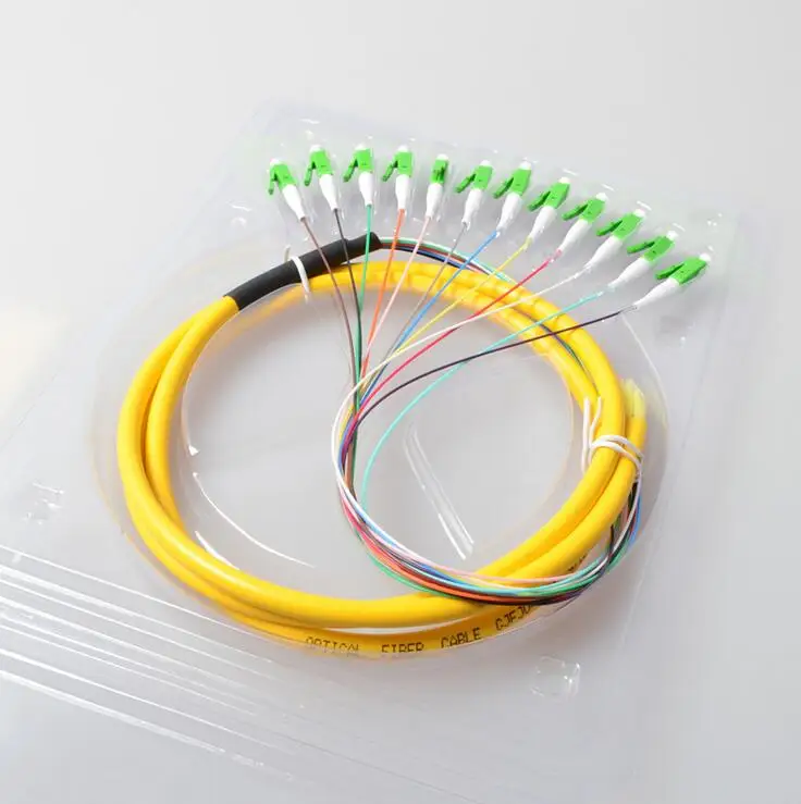 Fiber Optic Bundle Pigtail LC Single Mode 12 Core APC CATV 1.5m Patch Cord Factory wholesale Free Shipping | Мобильные телефоны и