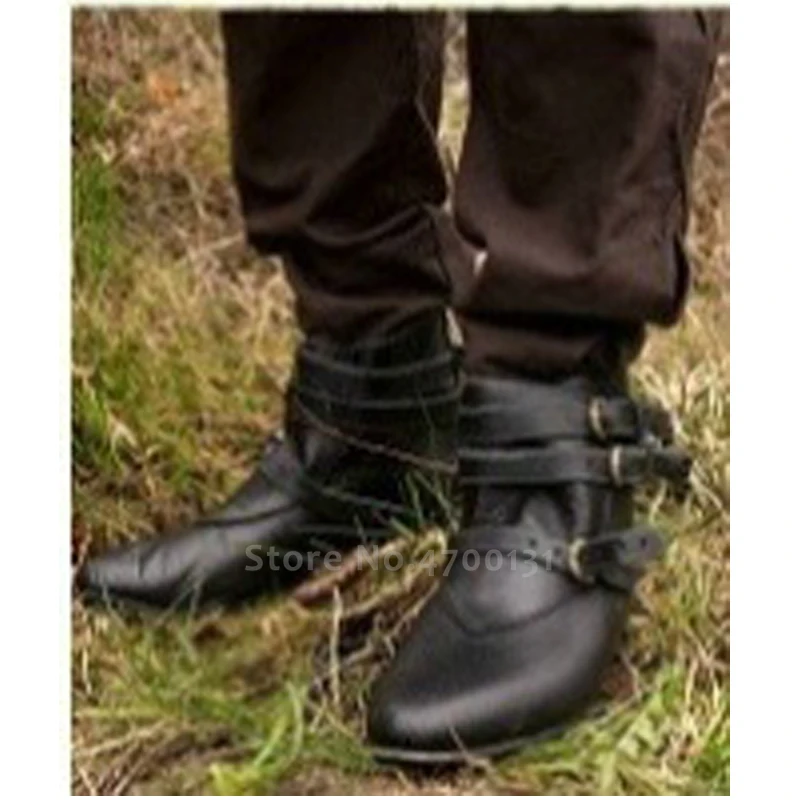 Ретро средневековая пара ремень пряжка винтажный британский стиль ботильоны