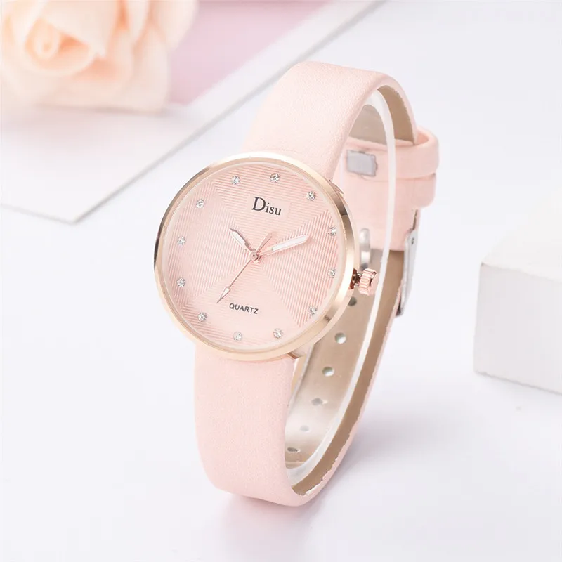 Часы женские повседневные кварцевые с бриллиантовым циферблатом под платье