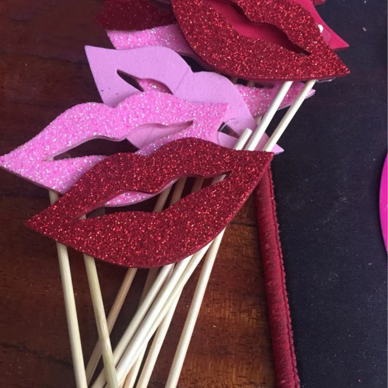 10 шт./компл. взрослых забавные отделкой в виде красных губ Рот &quotсделай сам&quot всё