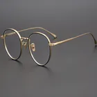 Очки мужские и женские из чистого титана, винтажные оптические очки ручной работы в японском стиле для близорукости, для компьютера по рецепту