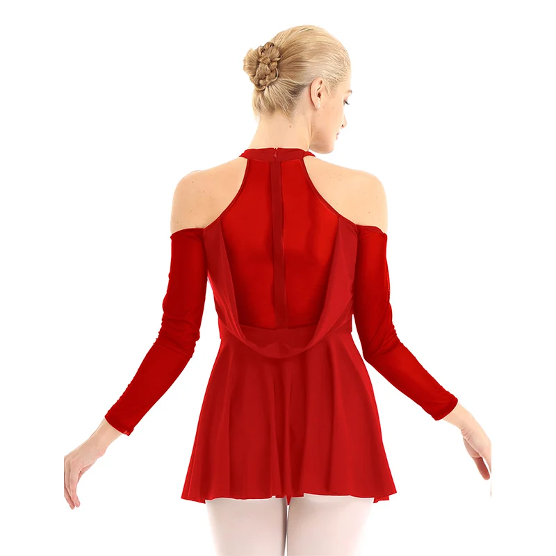 Женское Сетчатое платье с длинными рукавами вырезами открытыми плечами