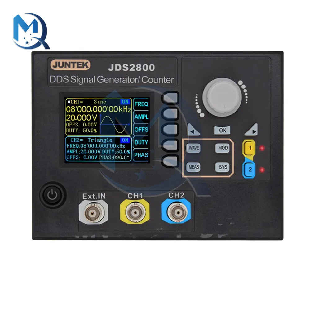 JDS2800-40MHz произвольный генератор сигналов полный ЧПУ двухканальный DDS с TFT-дисплеем