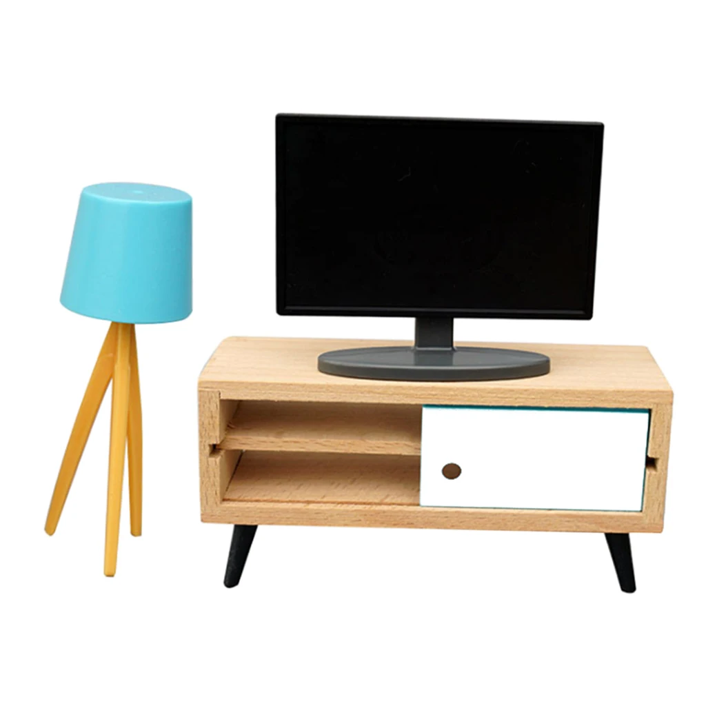 

Деревянный Кукольный дом, hi-fi ТВ-шкаф, набор 1/6 1/12, игровой набор для девочек, кукол, мебель, декоративная модель, комплект для ролевых игр