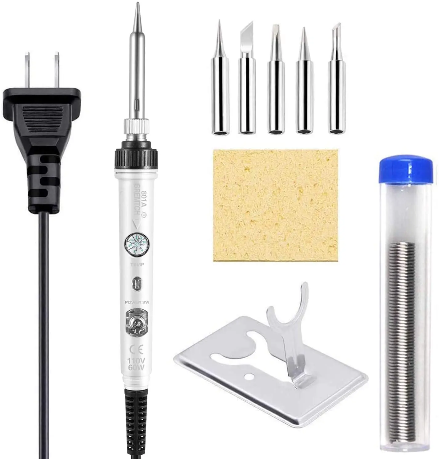 

Паяльник Электрический с регулируемой температурой, 60 Вт, 220 В/110 В