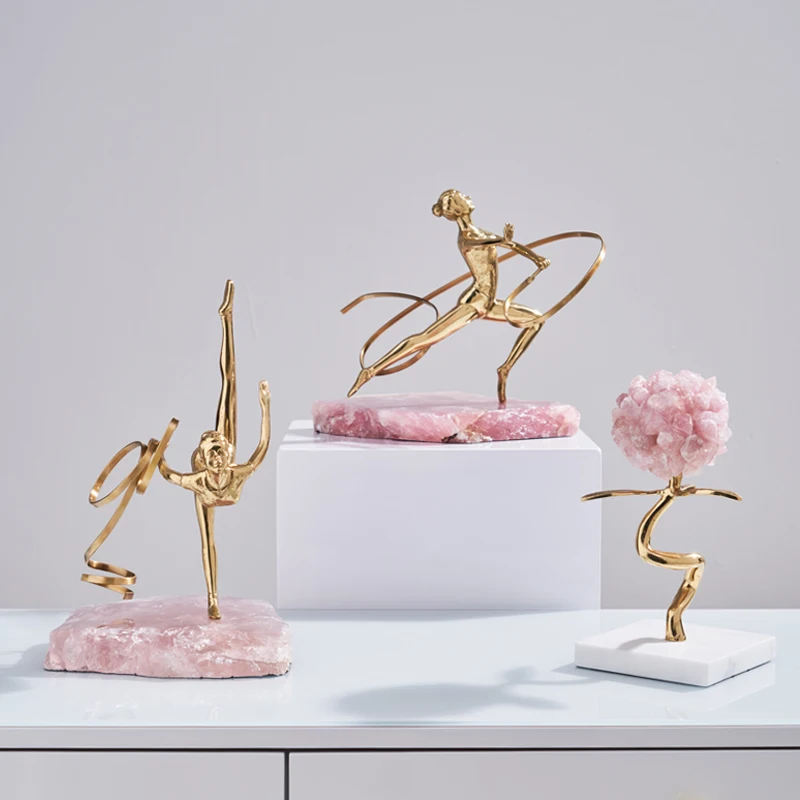Аксессуары для домашнего декора латунная гимнастическая фигурка спортсмена