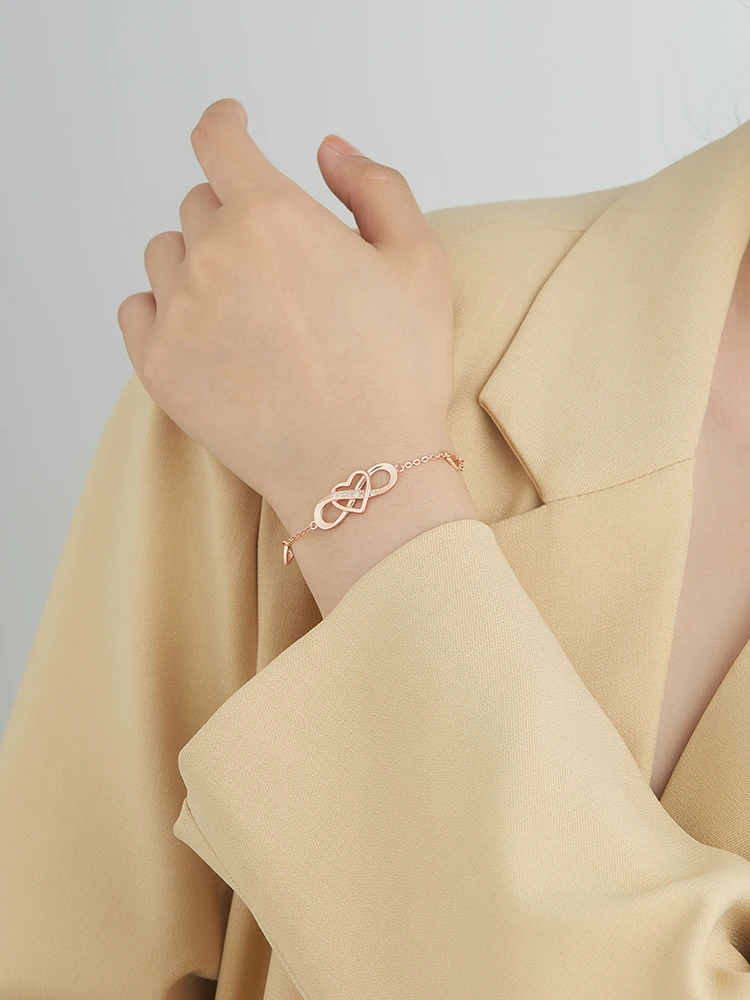 

INALIS Heart Shape Bracelet For Women S925 Sterling Silver Inlay Cubic Zirconia Chain Bracelets Multicolor Choose Gifts Jewelry