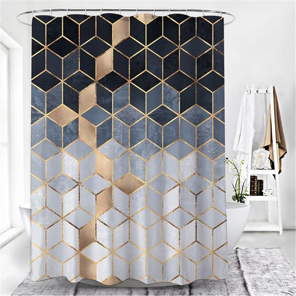 

Marble Pattern Waterproof Shower Curtains Color Scales Printed Curtain for Bathroom Curtains Bath Screens Rideau De Douche