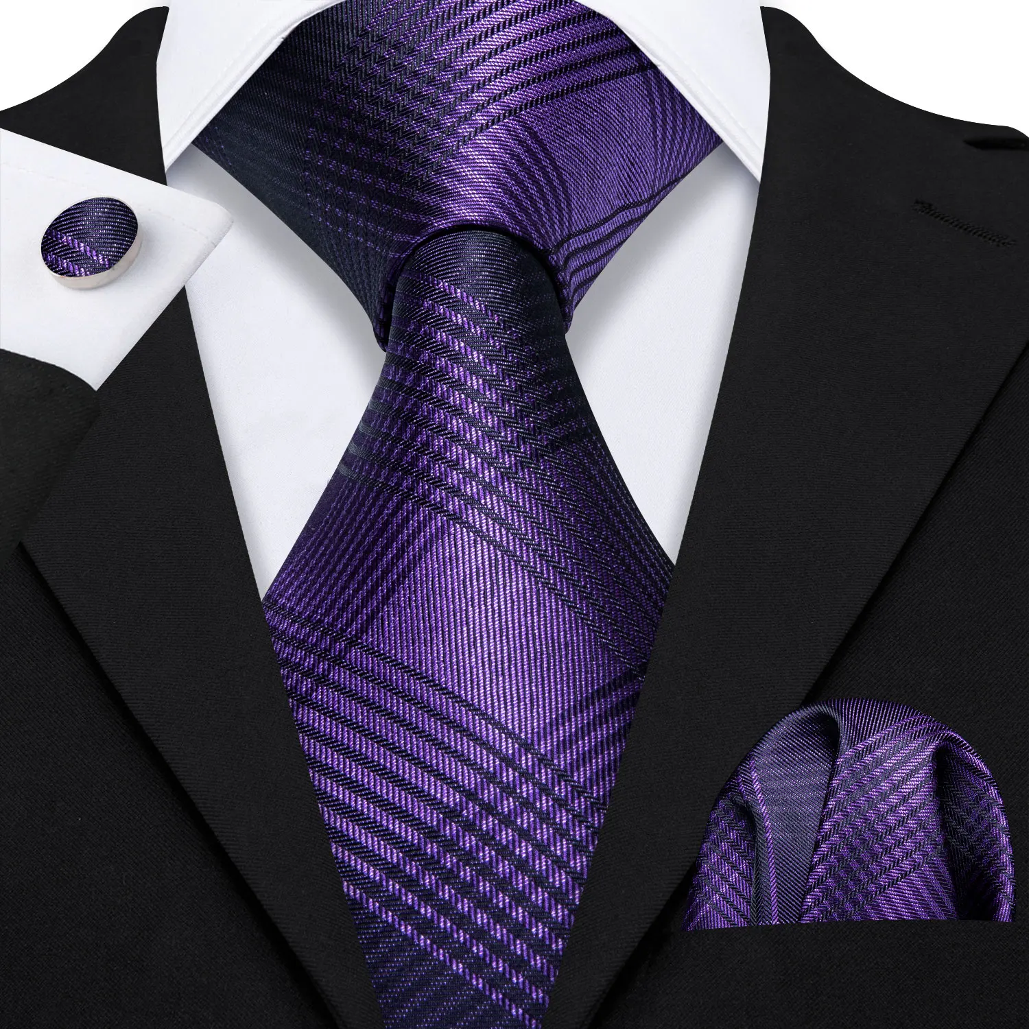 Yellow Plaid Ties For Men Shirts Silk Men's Tie Handkerchief Cufflinks Set 15 Colors Neck Barry.Wang Fashion Design S-5241 | Аксессуары