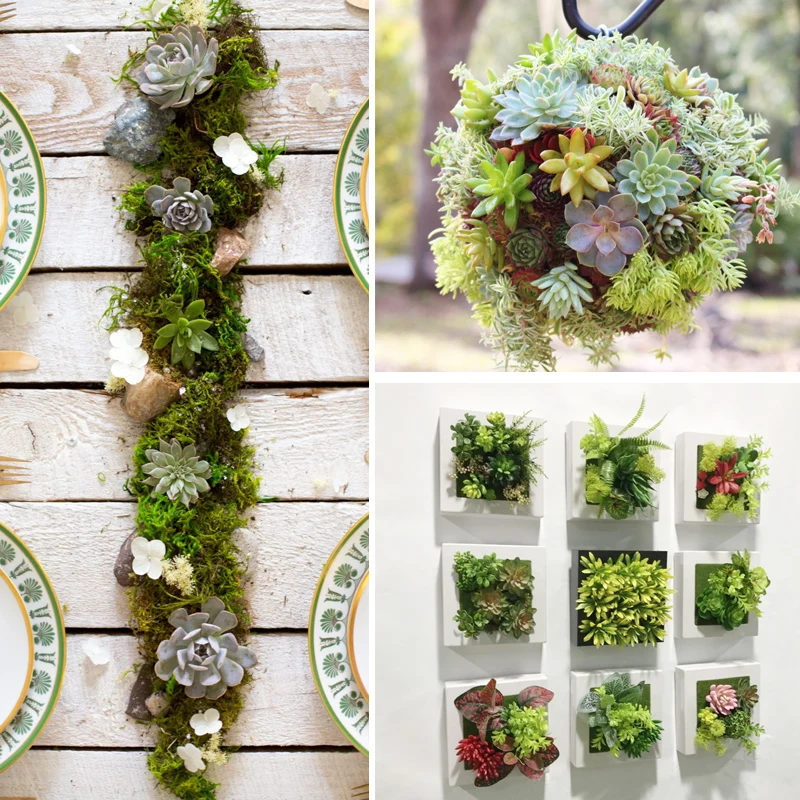

Green Artificial Succulents Leaves Fake Potted Plants For Home Garden Decor Wedding Birthday Party Supplies Artificial Flowers