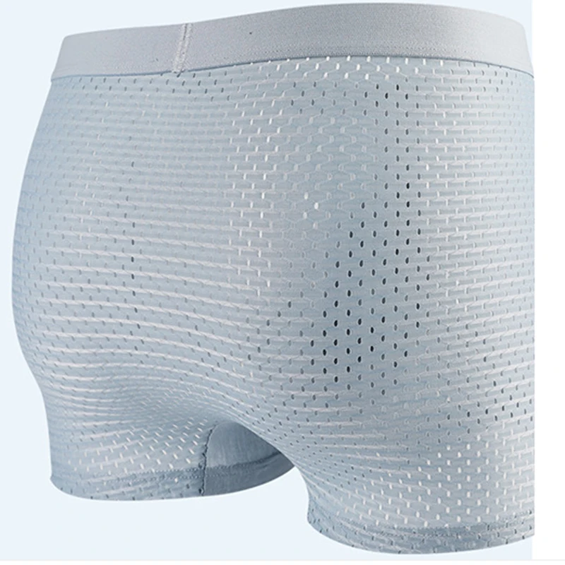 New Ice Silk Men's Underwear Mesh Large Size Undies Breathable  Man Panties Mesh Sexy Comfortable Boxer Shorts Men Underpants
