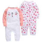 Детская одежда, 2 шт.лот, боди Carters, одежда для маленьких девочек, полный рукав, хлопок, мультяшный принт, Комбинезоны