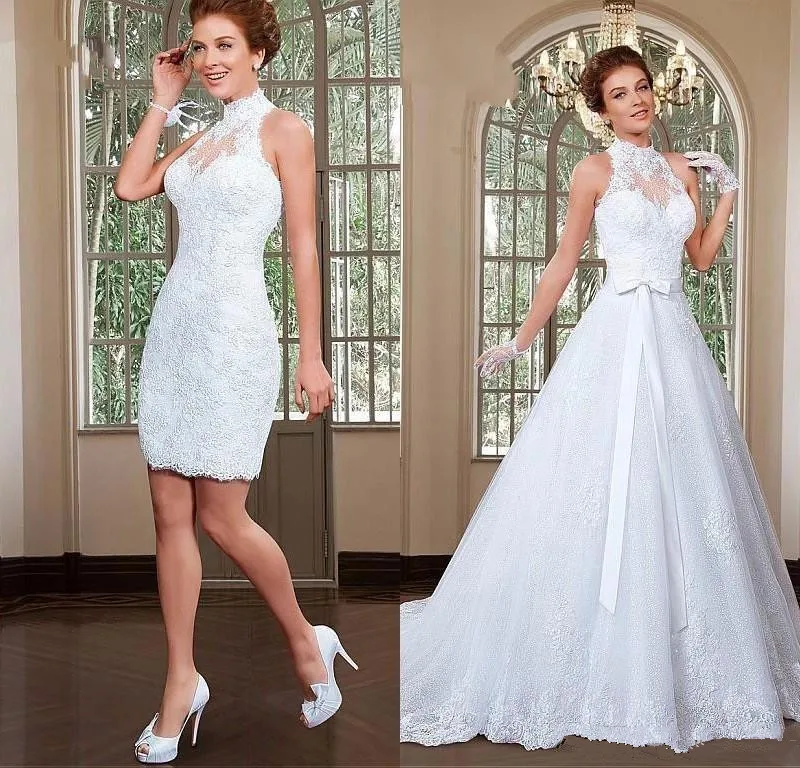 2021 Сказочный аппликация с фатиновой юбкой высоким воротником свадебное платье