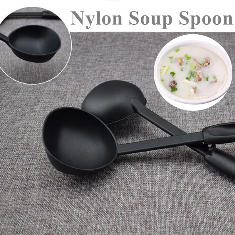 1 шт. кухонная ложка для супа посуда нейлоновый половник Черная ковш еды столовые