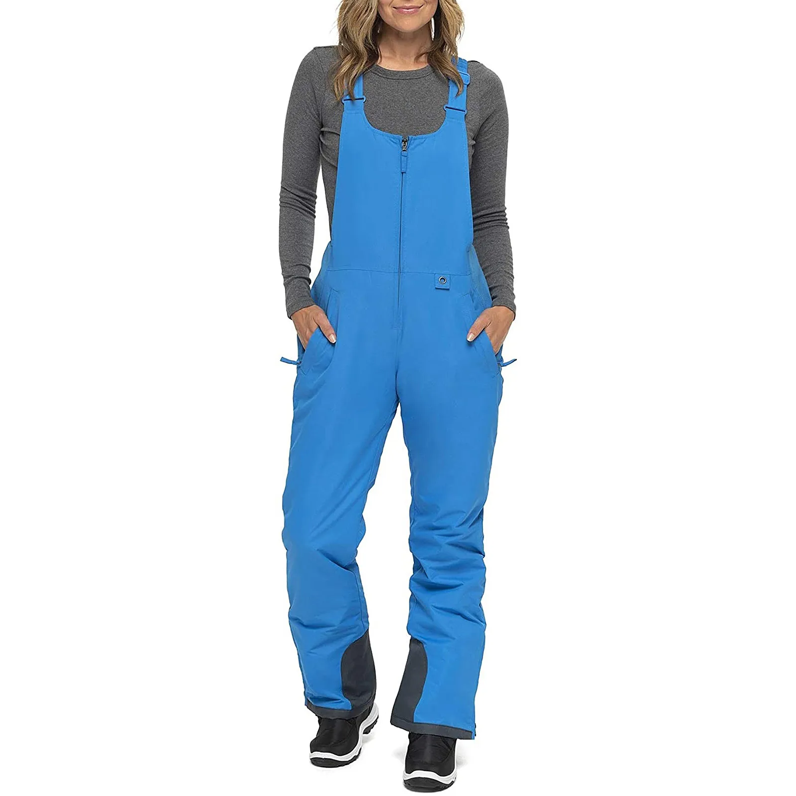 

Women's Insulated Jumpsuits Bib Overalls Pocket One-piece Suspenders Trousers Winter Ski Warm Thick Pants