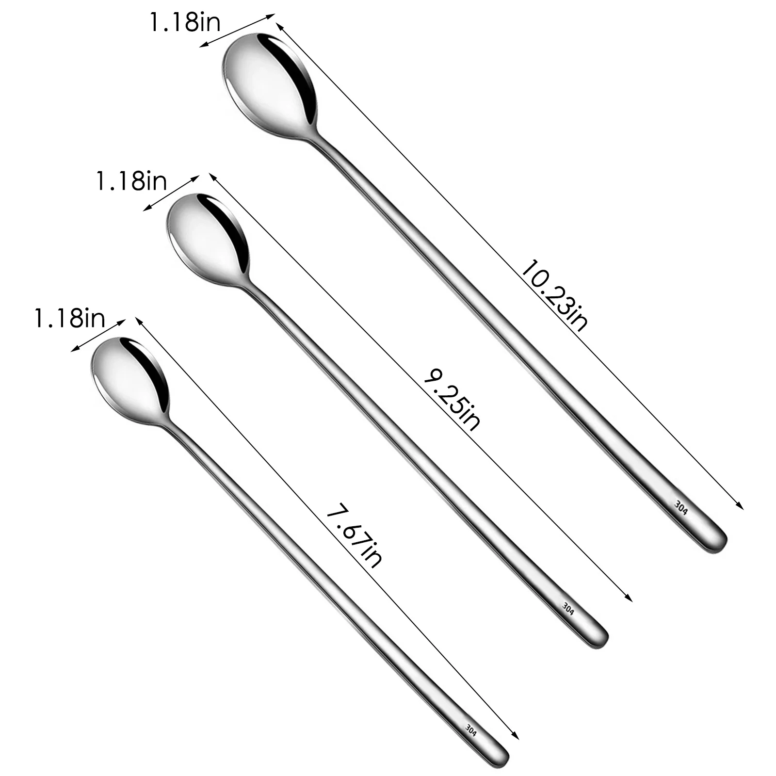 

Long Handled 304 Stainless Steel Coffee Spoon Ice Cream Dessert Tea Stirring Spoon For Picnic Kitchen Accessories Bar Tools