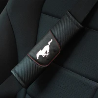 for ford mustang 2pcs fashion carbon car seat belt cover fiber leather car seat belt shoulder pad car accessories car styling