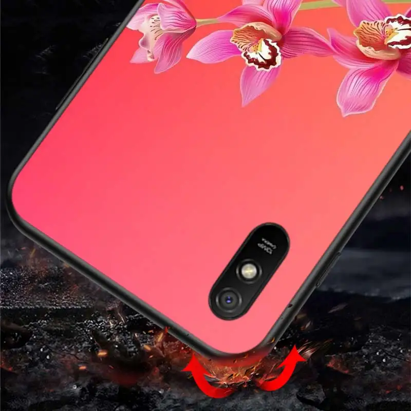 

Orchid Flowers For Xiaomi Redmi K30 Ultra 10X 9C 9A 9 Prime GO K20 8A 8 7A 7 S2 6A 6 5 4X Pro 5G Black Phone Case