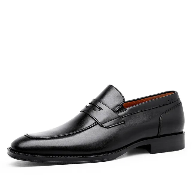 

brand italian shoes Men Genuine cow leather brogue wedding Business mens casual flats shoes black vintage oxford shoes for man
