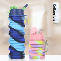 foldable silicone water cup outdoor mountaineering travel portable sports retractable water bottle sports water cup