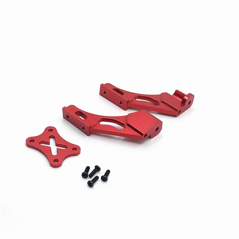 

2set 144001-1258 Metal Tail Fixed Parts Tail Wing Firmware Fittings Set for Wltoys 144001 1/14 4WD Red & Black