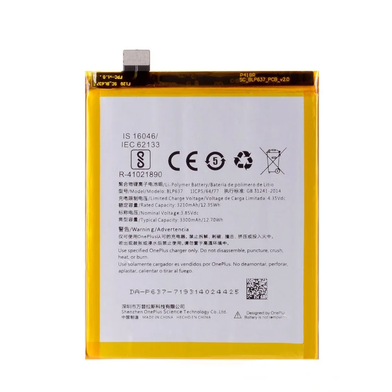 3300mAh One Plus BLP637 Сменный аккумулятор для OnePlus 5 Five A5000 1+ 5T Five T A5010 Аккумуляторы для мобильных телефонов