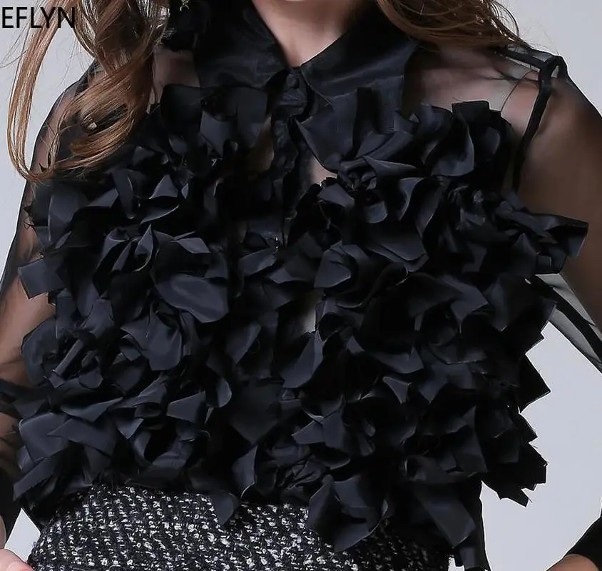 Модная женская блузка с шикарным дизайном Новая роскошная каскадные рубашки
