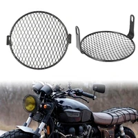 universal motorcycle headlight protector grille guard cover 6 5 inch metal protection mesh grill side light lamp mount cover