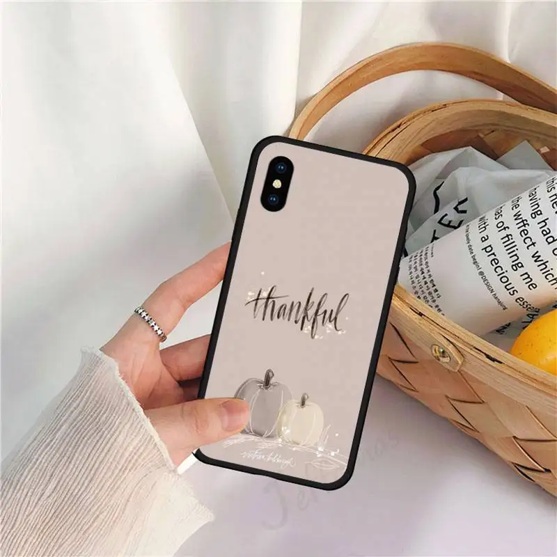 

pumpkin Happy autumn text Phone Case for iPhone 11 12 pro XS MAX 8 7 6 6S Plus X 5S SE 2020 XR