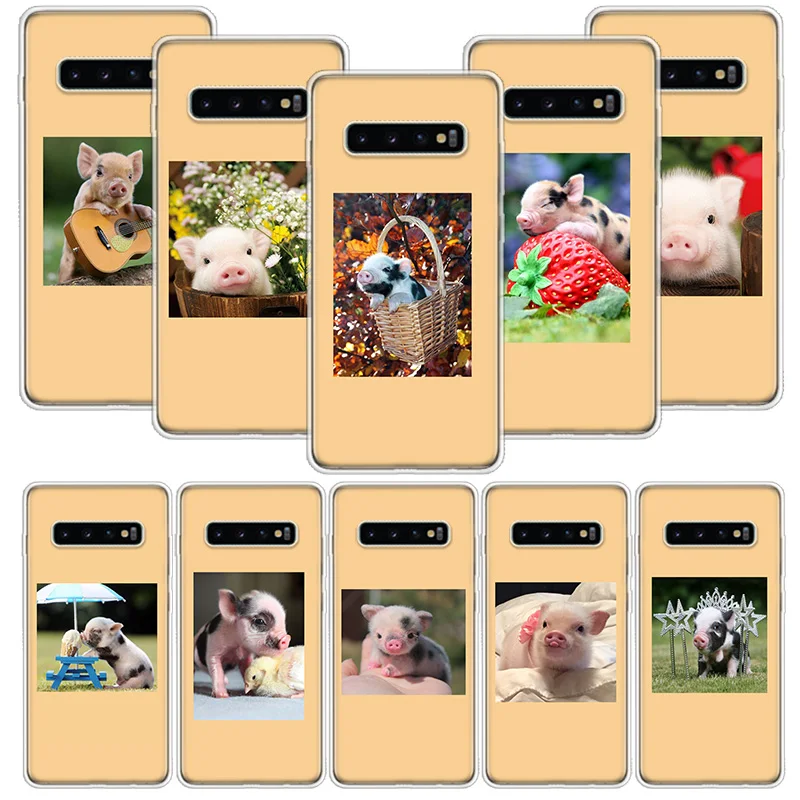

Cute Little Pink Pet Pig Phone Case Capa For Samsung Galaxy S21 S20 FE S20 Ultra S8 S9 S10 S21 Plus S10E S7 Back Cover Coque