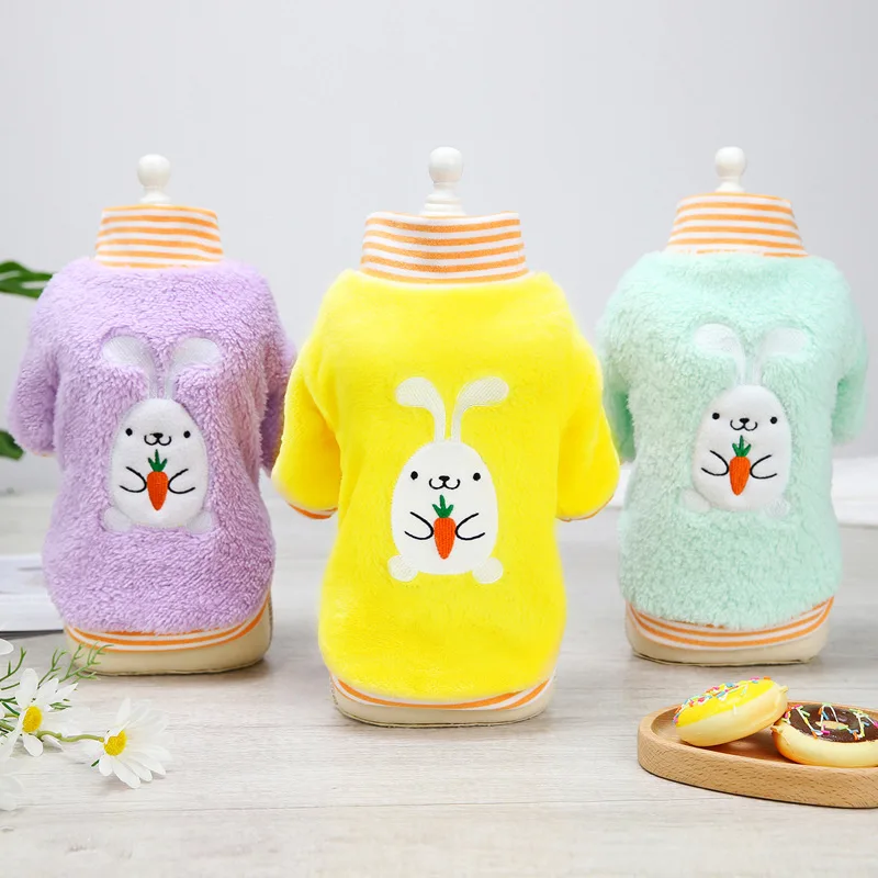 

Костюм для домашних животных, собака, кролик, морковь, толстовки, Тедди, пушистая одежда, пудель, искусственный мультяшный свитер для собаки