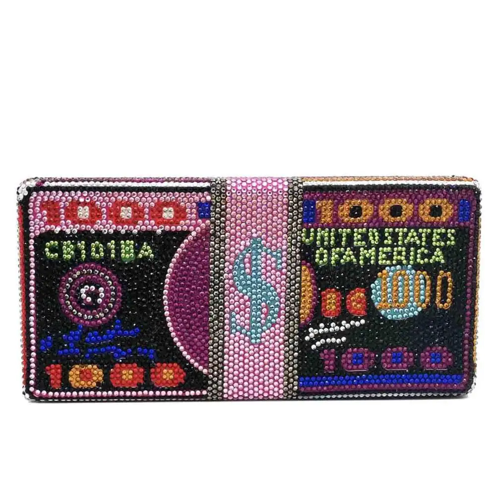 Onekeen Дамский $1000 кошелек для денег со стразами блестящая сумка клатч через плечо