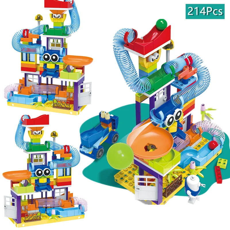 Строительный блок большого размера мраморный гоночный бег совместимый с Duploed