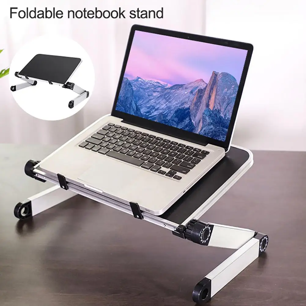 

New Durable Foldable Aluminum Alloy Notebook Stand Adjustable Laptop Heighten Desktop Holder Convenient To Use