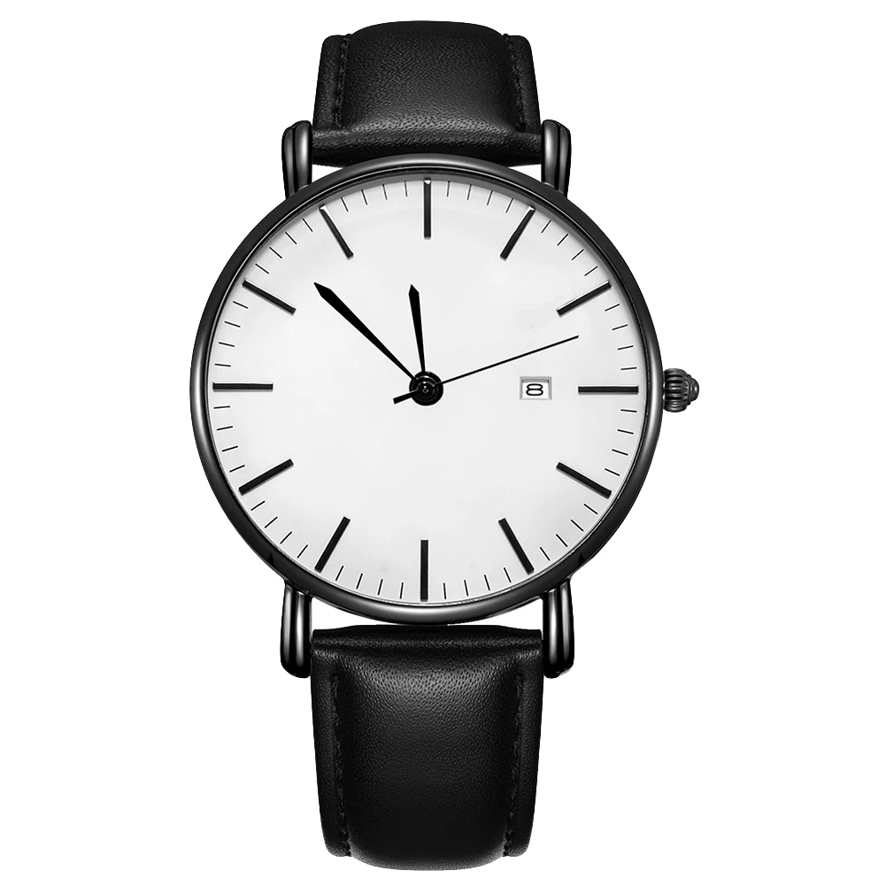 

Business Men Minimalist Calendar Round Dial Faux Leather Band Quartz Wrist Watch