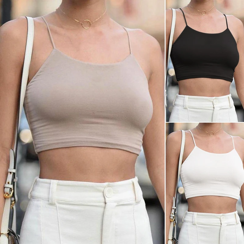 

Hot kf-Solid Color Round Neck Slim-Fit Cropped Short Vest