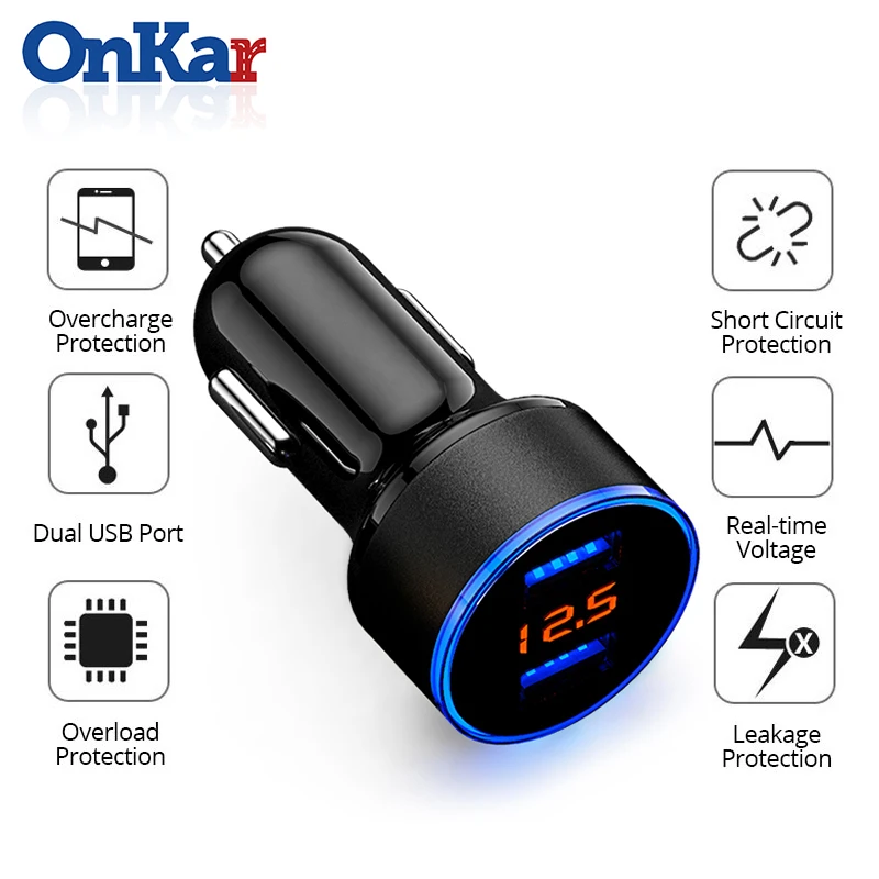 Автомобильная розетка прикуриватель ONKAR светодиодный USB 12 в 24 В телефонная