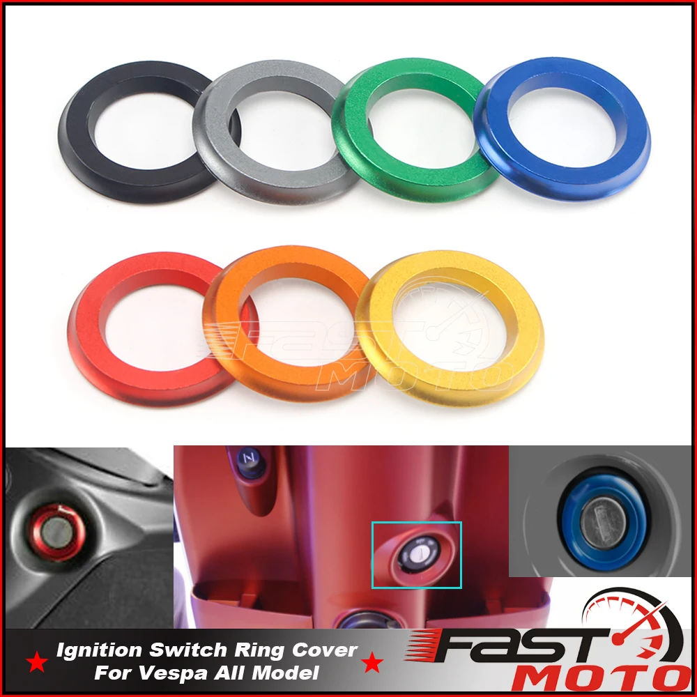 

Черное/титановое/красное/золотое/желтое/синее/оранжевое алюминиевое мотоциклетное кольцо зажигания для GTS Sprint Primavera 125 150