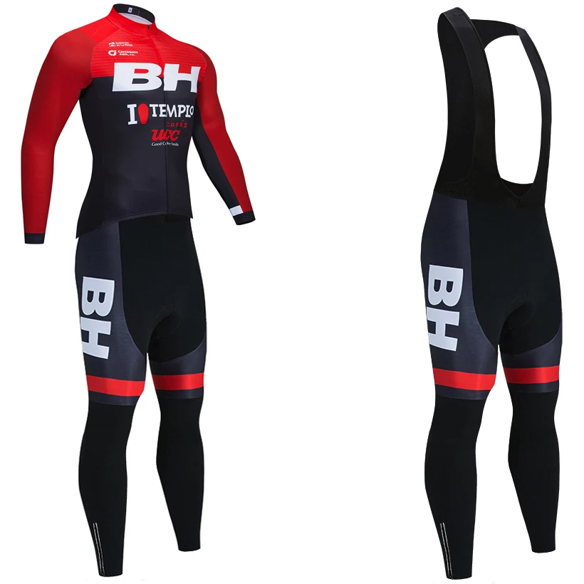 

Черная велосипедная майка BH, зимняя спортивная одежда, велосипедные штаны, костюм, утепленная флисовая велосипедная одежда, 2021