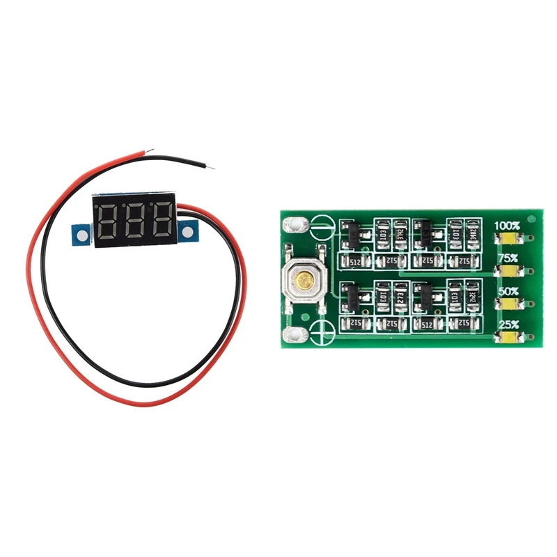 

Mini Digital Voltmeter LED Voltage Display Panel Meter 3.3-30V With 3S 11.1V Lithium Battery Capacity Indicator Module