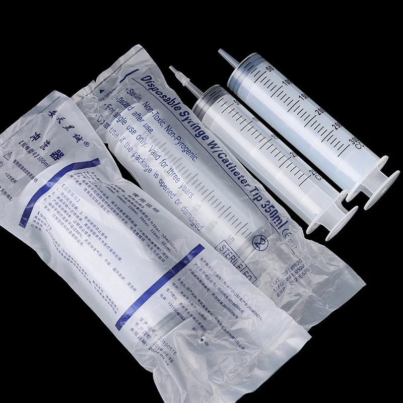 

New Hot 1PC High-capacity Syringes Disposable Nutrient Sterile Hydroponics Feeding Syringe 250ml,300ml,350ml,500ml