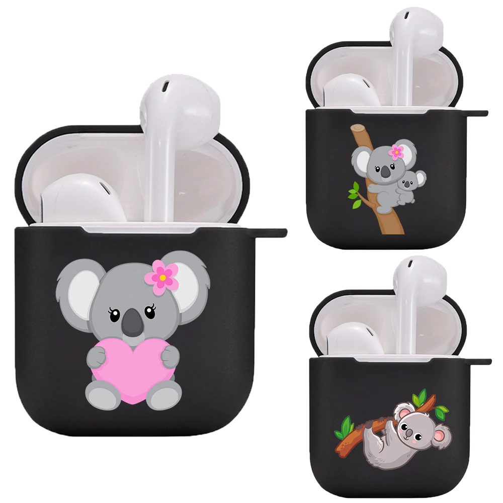 

2021 The koala Australia cartoon love etui Earphone Charging Box Case For Apple AirPods 2 1 Black Protective Accessories cover