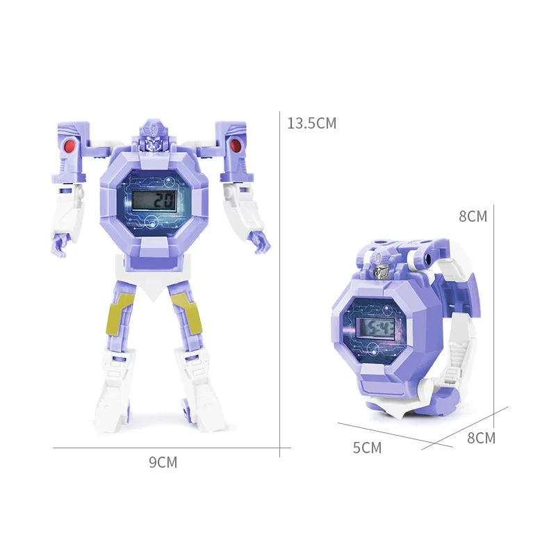 Дети мультфильм деформация робот часы игрушка мальчик девочка модель спортивные