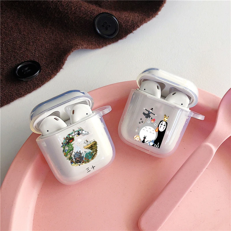Чехол с японским мультяшным принтом Ghibli Miyazaki Totoro для Airpods 2 1 прозрачный мягкий