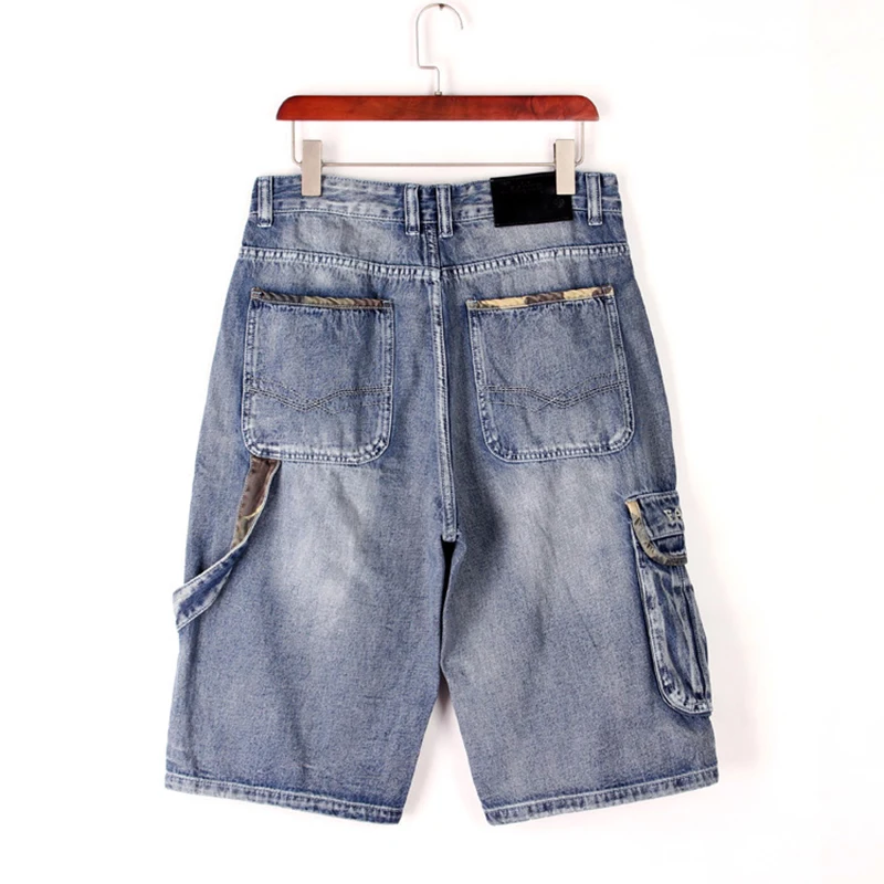 

Men's Oversized Hip Hop Baggy Denim Shorts Loose Fit Wide Leg Rap Designer Skateboard Jean Shorts Pants Youth Streetwear
