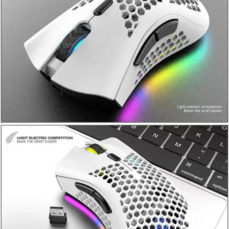 

Перезаряжаемая RGB светодиодный оптическая сотовая игровая мышь 1600DPI 2,4G USB Беспроводная мышь Q81F