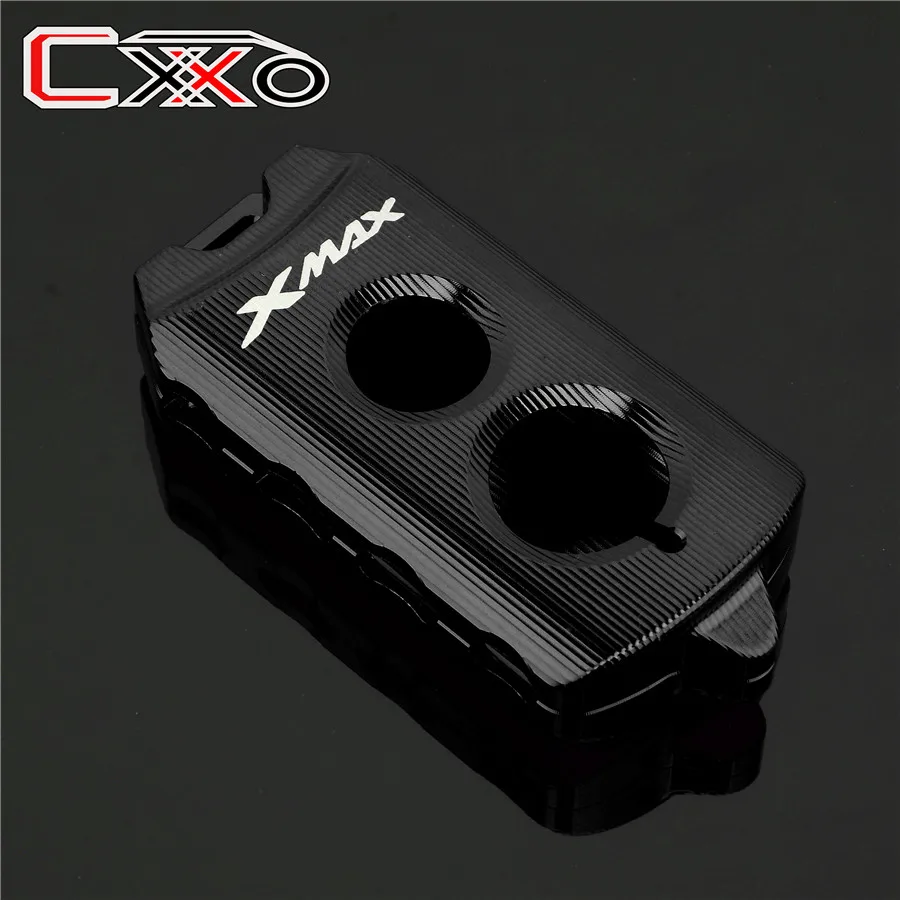 XMAX logo Black Мотоциклетный алюминиевый чехол для ключей для YAMAHA X-MAX 125 250 400 XMAX 300 17-19 держатель для ключей протектор QBIX AEROX 155 NVX 125 155 - Цвет: XMAX logo Black