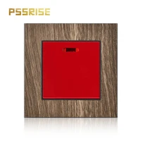 pssrise 45a high power switch with neon light wood grain panel kitchen water heater onoff wall switch air conditioner switch