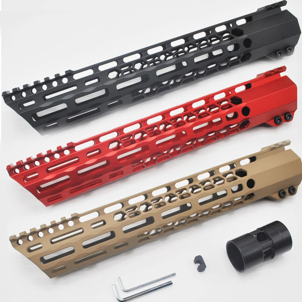 

Aplus 12'' inch M-LOK Clamping Free Float Handguard Picatinny Mount System MLOK Hunting AR-15/M4/M16_Black/Red/Tan Smooth